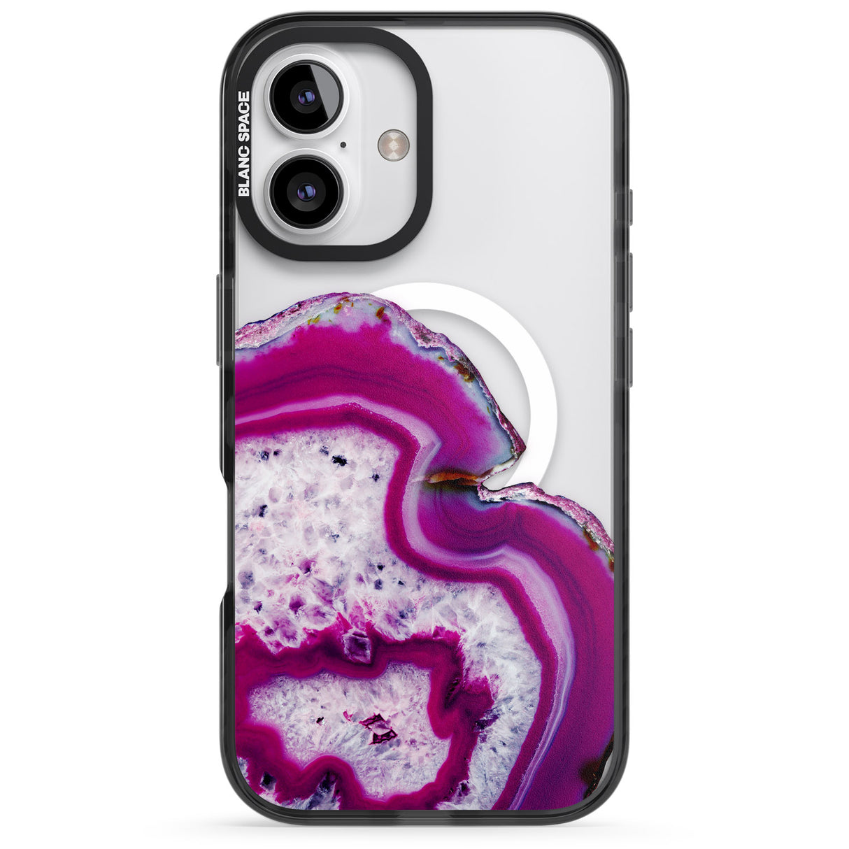 Violet & White Swirl Agate Crystal Clear Design