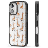 iPhone 16 Pro Max Cute Giraffe Pattern Clear Black Impact Phone Case