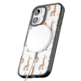 iPhone 16 Pro Max Cute Giraffe Pattern Clear Black Impact Phone Case