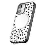 iPhone 16 Pro Max White Dalmatian Print Black Impact Phone Case