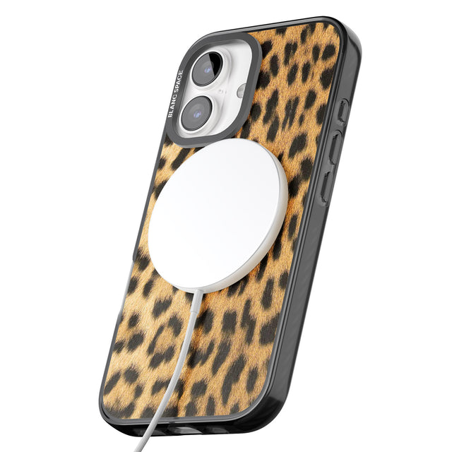 iPhone 16 Pro Max Designer Fashion Gold Leopard Print Black Impact Phone Case