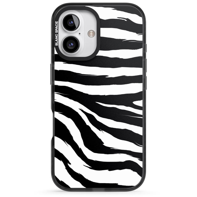 iPhone 16 Pro Max Black Zebra Print Black Impact Phone Case