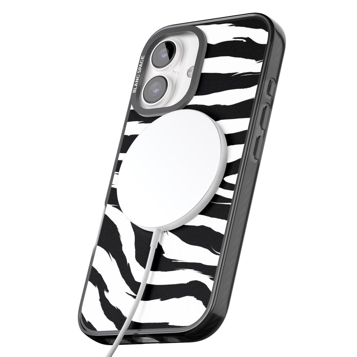 iPhone 16 Pro Max Black Zebra Print Black Impact Phone Case