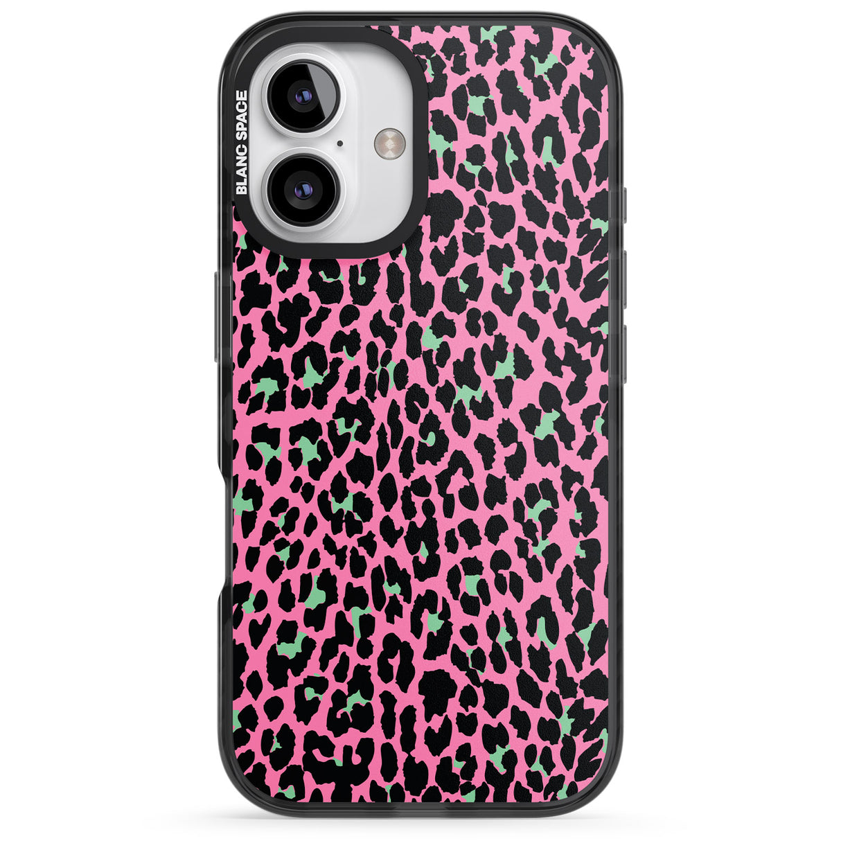 Green on Pink Leopard Print Pattern