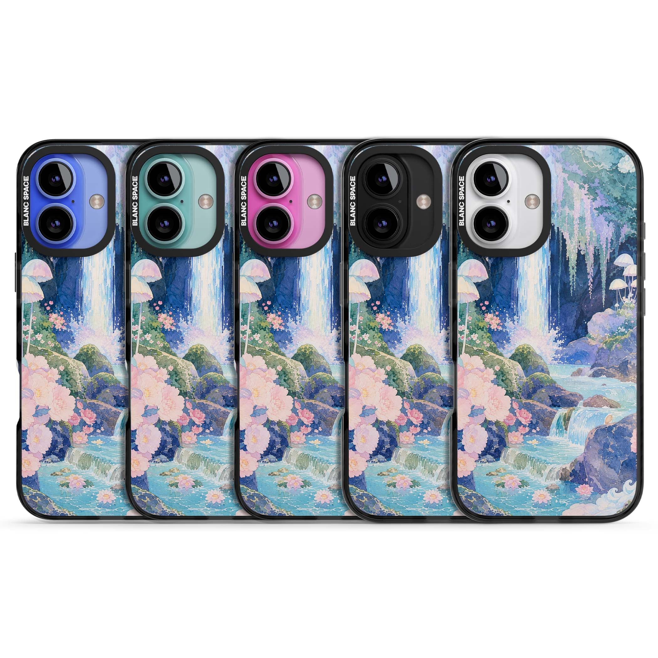 Mystic Waterfall art iPhone case | Black Impact Magsafe case for iPhone 16, iPhone 16 Plus