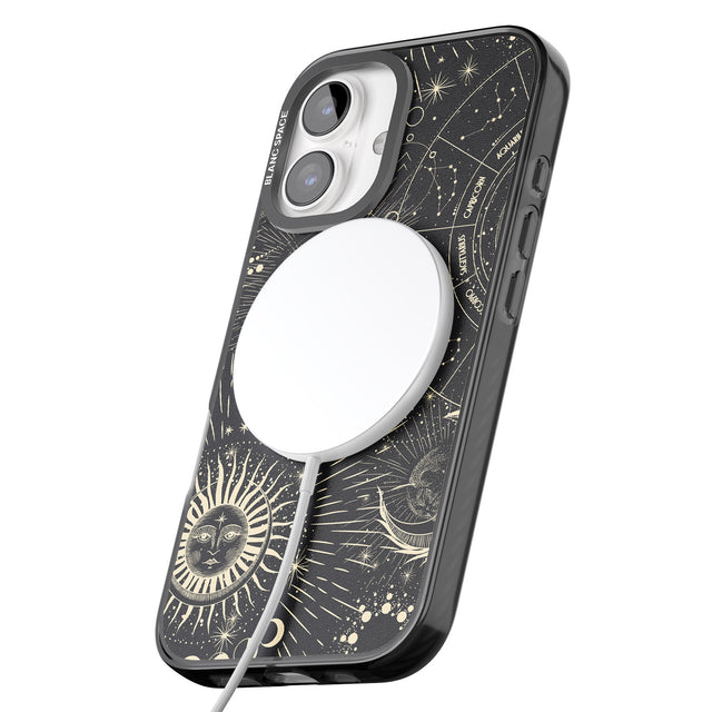 iPhone 16 Pro Max Sun & Symbols Astrological Black Impact Phone Case