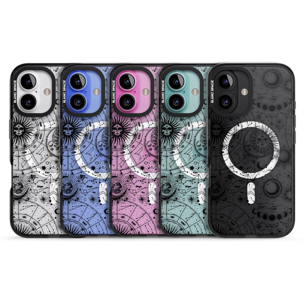 iPhone 16 Pro Max Suns, Moons, Zodiac Signs Astrological Black Impact Phone Case