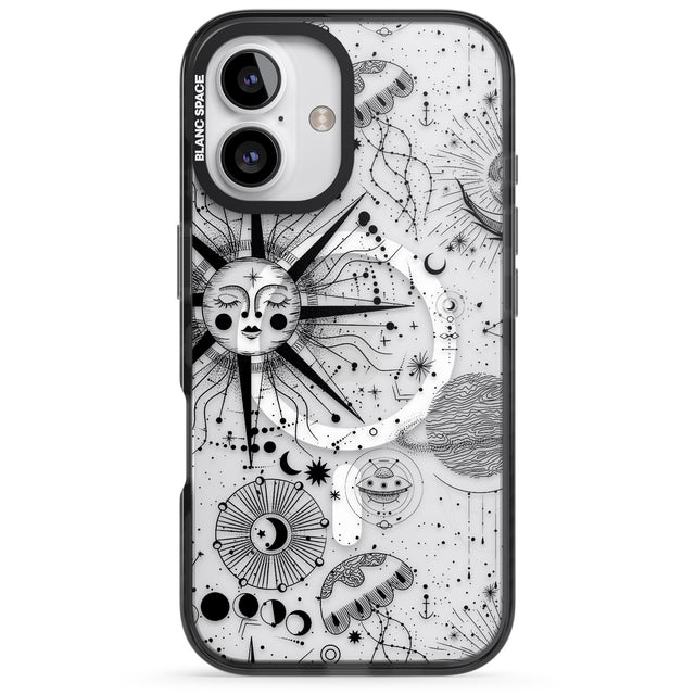 iPhone 16 Pro Max Large Sun Vintage Astrological Black Impact Phone Case