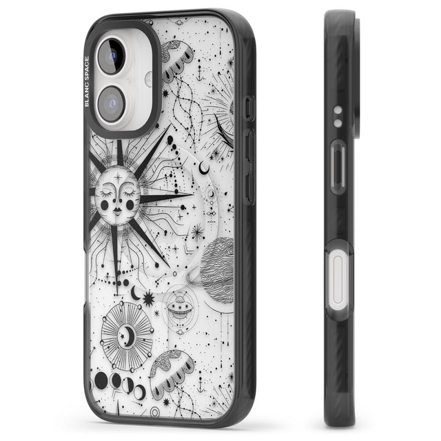 iPhone 16 Pro Max Large Sun Vintage Astrological Black Impact Phone Case