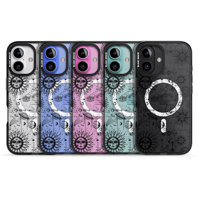 iPhone 16 Pro Max Suns & Planets Astrological Black Impact Phone Case