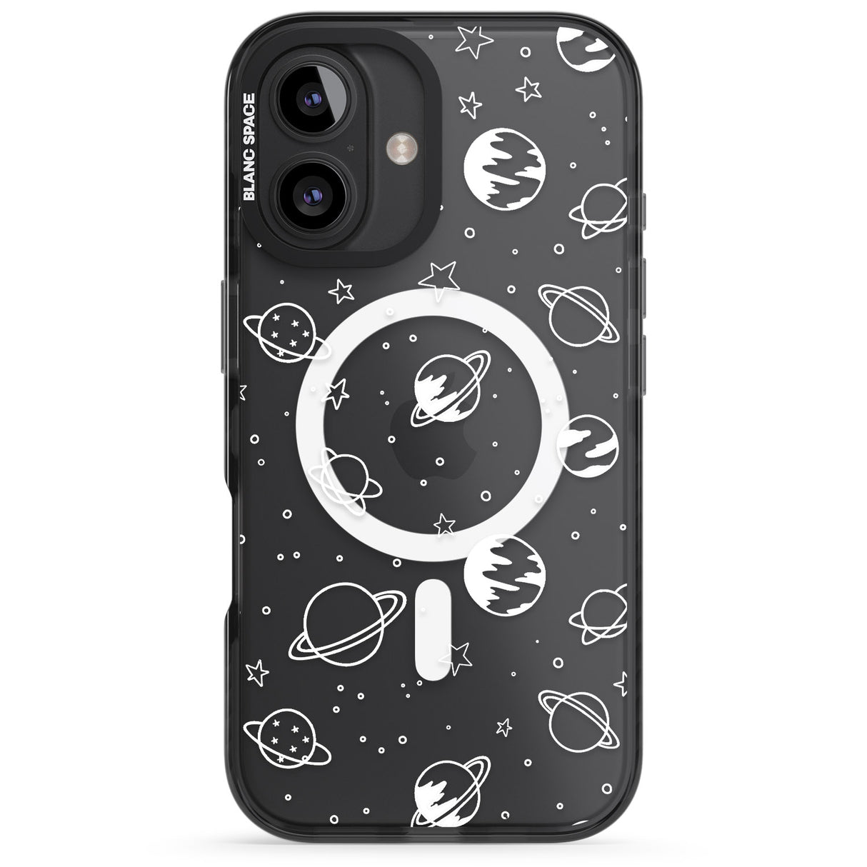 Cosmic Outer Space Design White on Clear