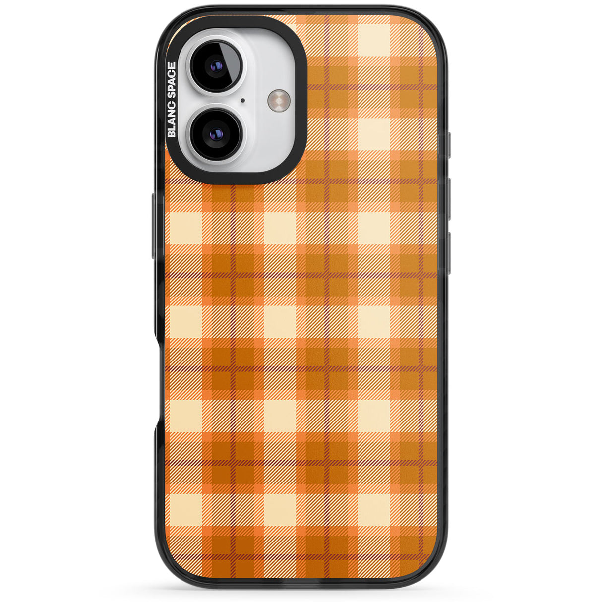 Pumpkin Plaid Black Impact Magsafe Phone Case for iPhone 16, iPhone 16 Plus