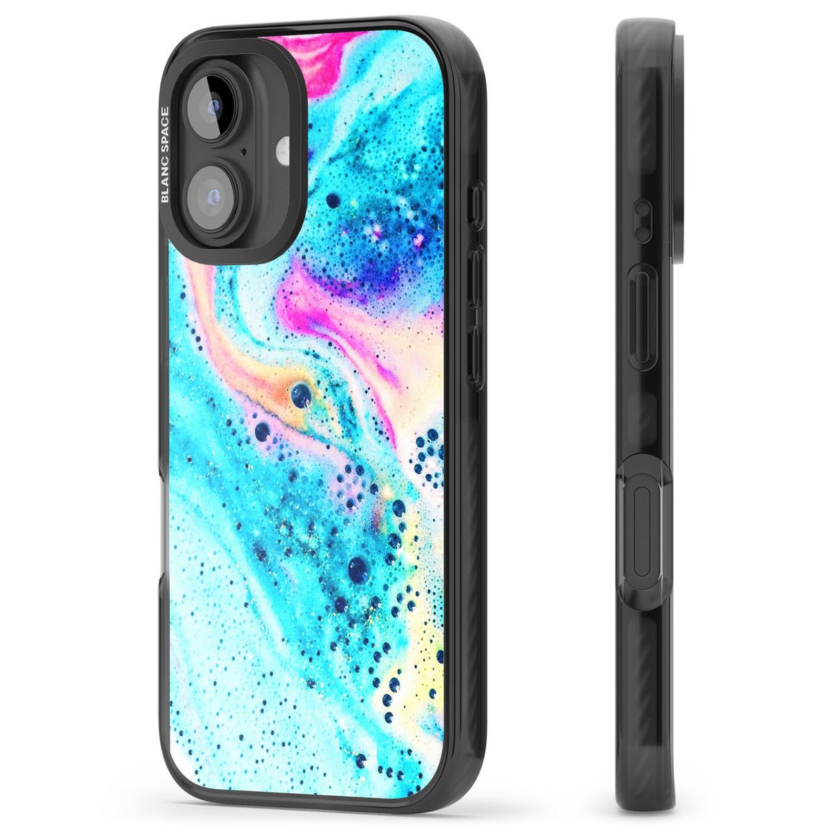 iPhone 16 Pro Max Ocean White Bath Bomb Black Impact Phone Case