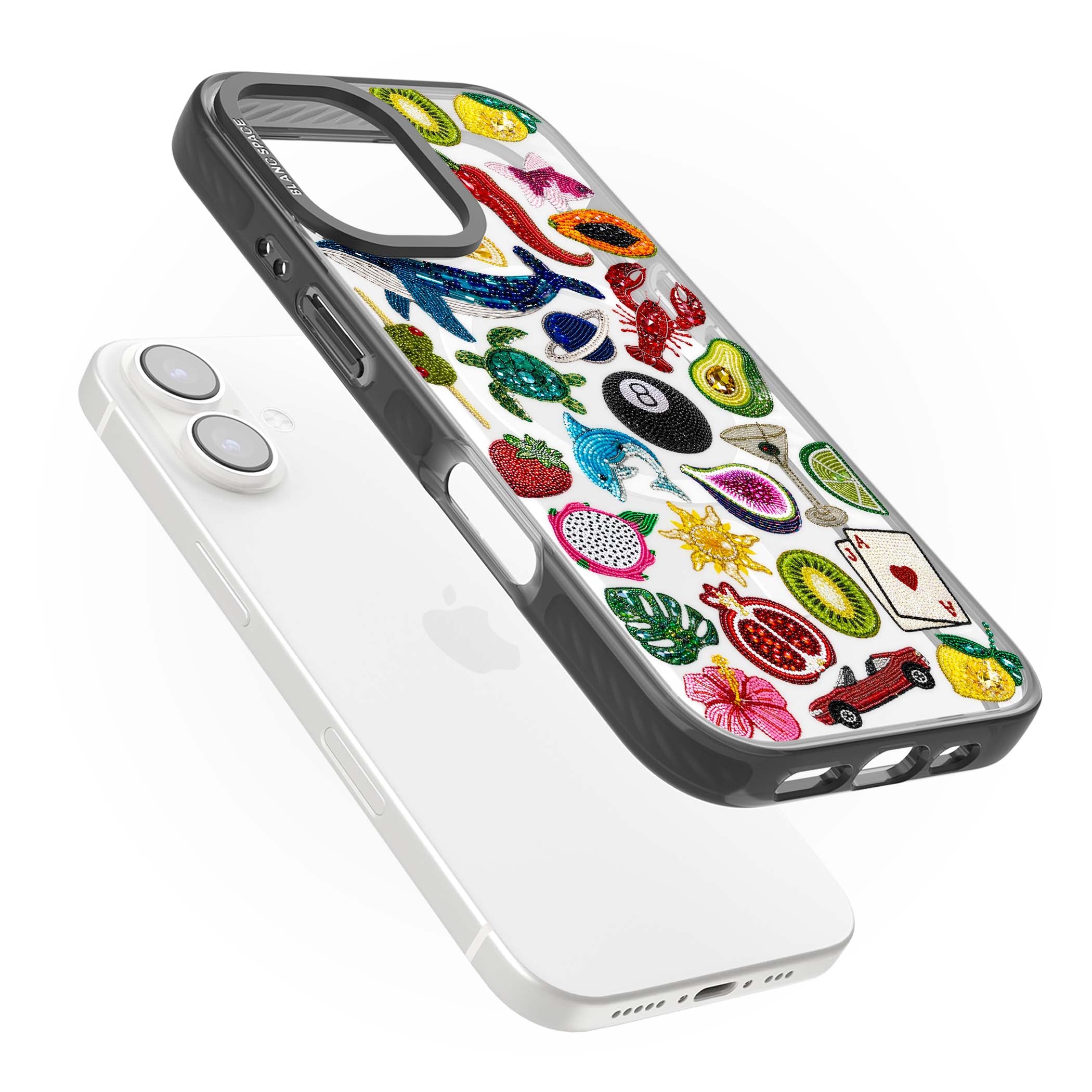 Beaded Mix cute iPhone case | Black Impact Magsafe case for iPhone 16, iPhone 16 Plus
