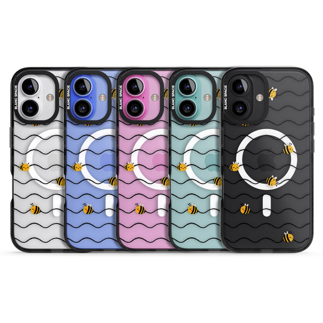 iPhone 16 Pro Max Sweet as Honey Patterns: Bees & Stripes (Clear) Black Impact Phone Case