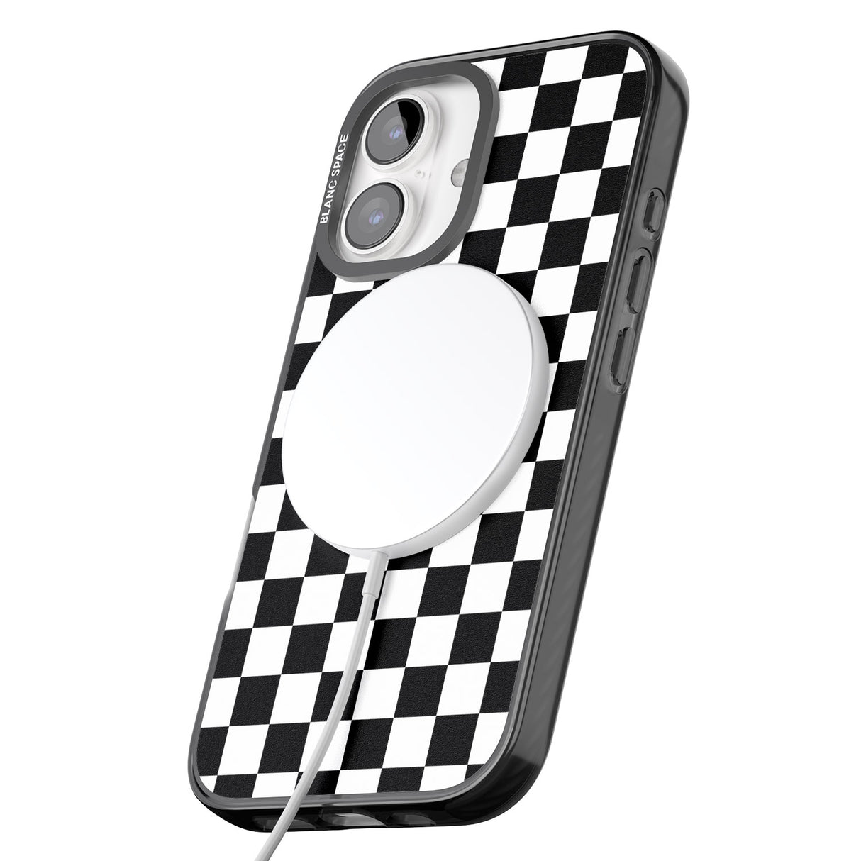 iPhone 16 Pro Max Black Checkered Black Impact Phone Case