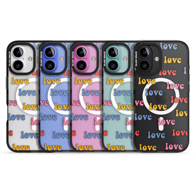 iPhone 16 Love Pattern Clear Impact Phone Case