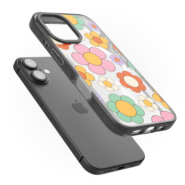 iPhone 16 Groovy Blossoms Clear Impact Phone Case