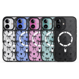 iPhone 16 Black Bows & Hearts Clear Impact Phone Case