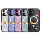 iPhone 16 Pro Max Cute Cartoon Planets (Clear) Black Impact Phone Case