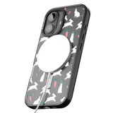 iPhone 16 Pro Max White Bunnies and Carrots Black Impact Phone Case