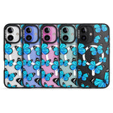 iPhone 16 Pro Max Blue Butterflies Black Impact Phone Case