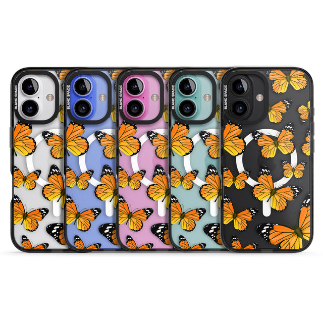 iPhone 16 Pro Max Sun-Yellow Butterflies Black Impact Phone Case