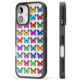 iPhone 16 Pro Max Colourful Butterfly Pattern Black Impact Phone Case