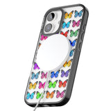 iPhone 16 Pro Max Colourful Butterfly Pattern Black Impact Phone Case