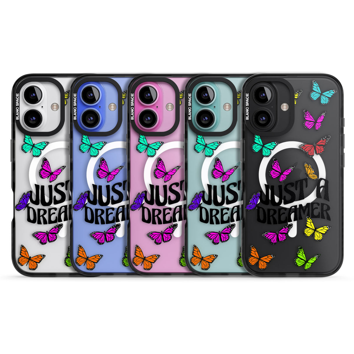 iPhone 16 Pro Max Just a Dreamer Butterfly Black Impact Phone Case