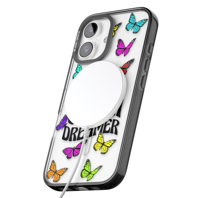 iPhone 16 Pro Max Just a Dreamer Butterfly Black Impact Phone Case