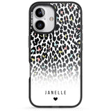 iPhone 16 Pro Max Personalised Pastel Leopard Spots Black Impact Phone Case