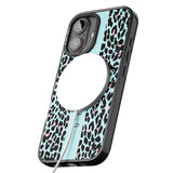 iPhone 16 Pro Max Personalised Blue Leopard Spots Black Impact Phone Case