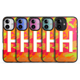 iPhone 16 Pro Max Personalised Bright Neon Camo Solid Monogram Black Impact Phone Case