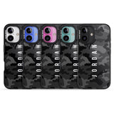 iPhone 16 Pro Max Personalised Small Vertical Name Black Camouflage Black Impact Phone Case