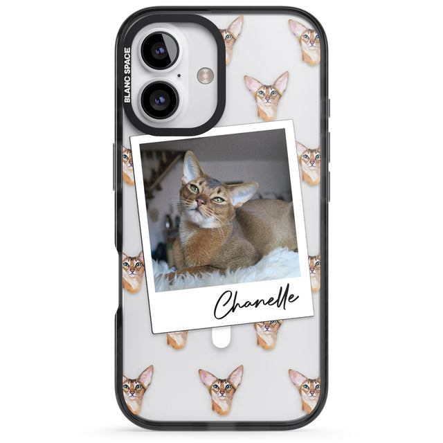 iPhone 16 Pro Max Personalised Abyssinian Cat Photo Black Impact Phone Case