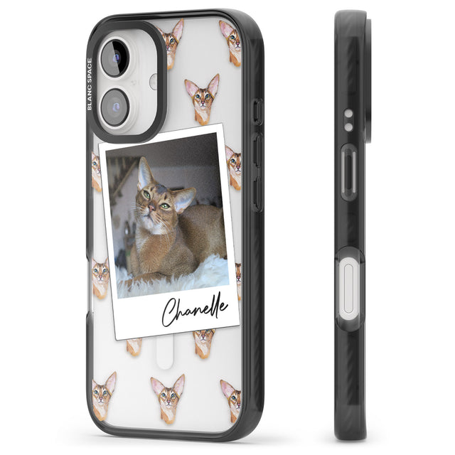 iPhone 16 Pro Max Personalised Abyssinian Cat Photo Black Impact Phone Case