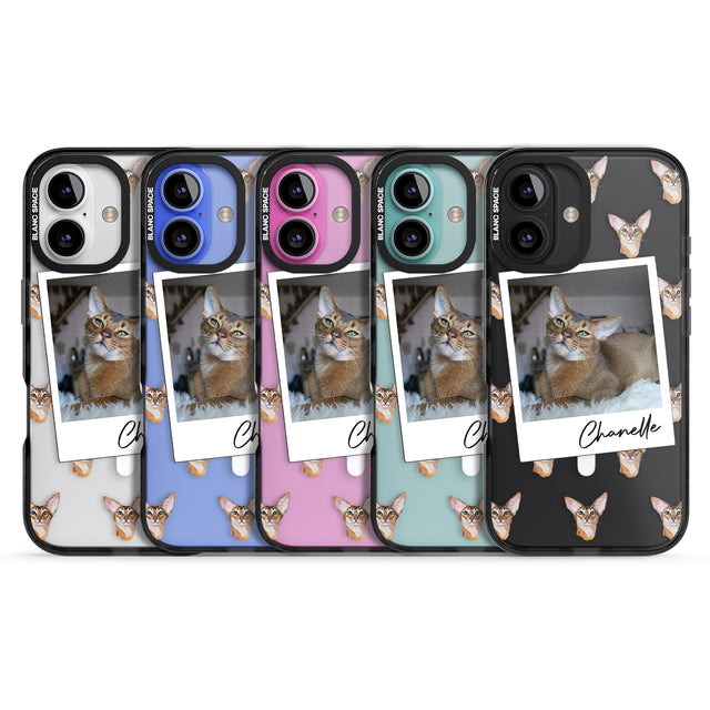 iPhone 16 Pro Max Personalised Abyssinian Cat Photo Black Impact Phone Case