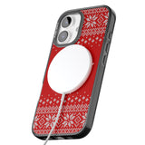 iPhone 16 Pro Max Personalised Red Christmas Knitted Jumper Black Impact Phone Case