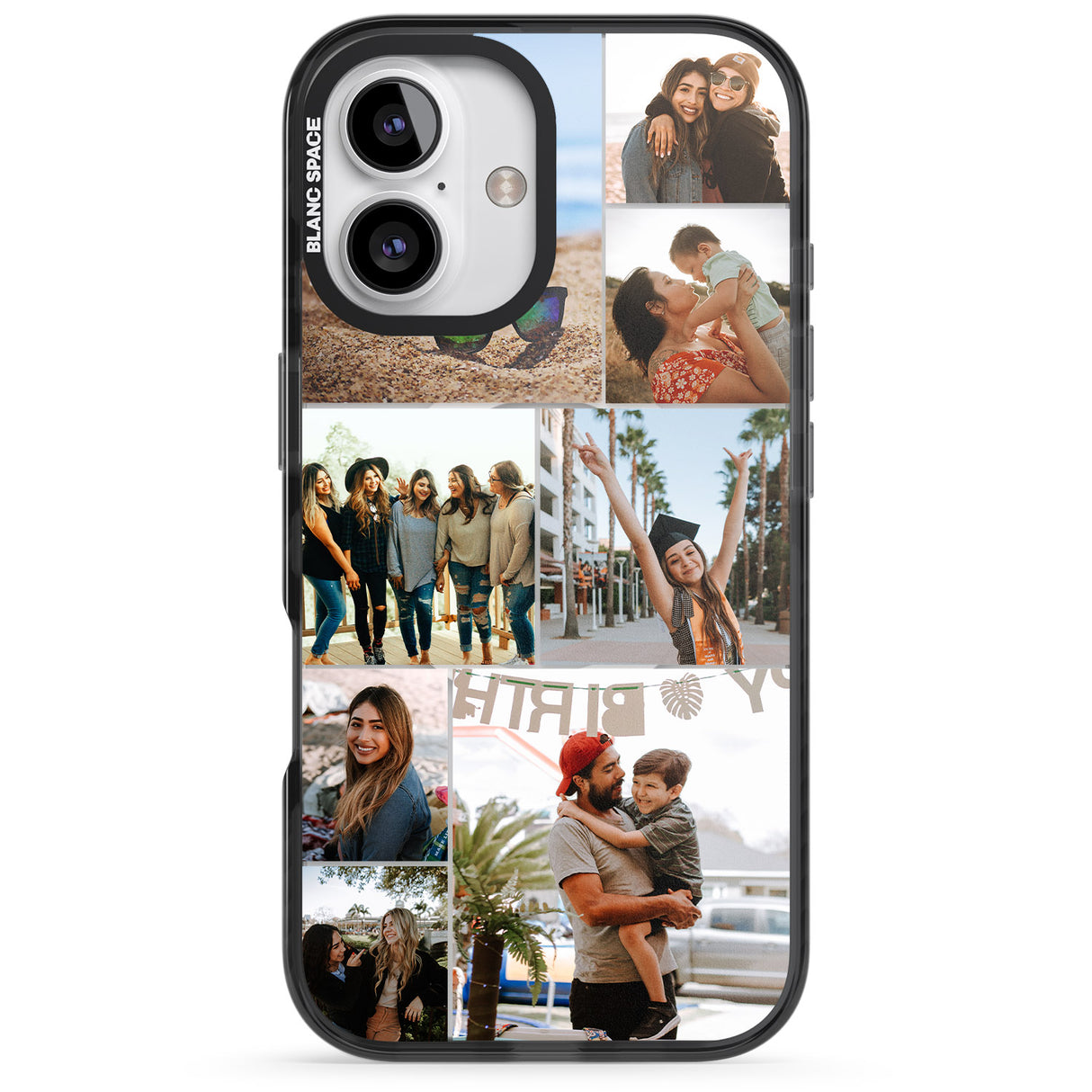 iPhone 16 Pro Max Personalised Photo Grid Black Impact Phone Case