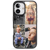 iPhone 16 Pro Max Personalised 4 Photo Grid Black Impact Phone Case