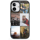 iPhone 16 Pro Max Personalised 6 Photo Grid Black Impact Phone Case