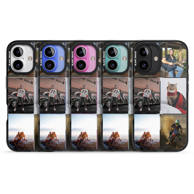 iPhone 16 Pro Max Personalised 6 Photo Grid Black Impact Phone Case