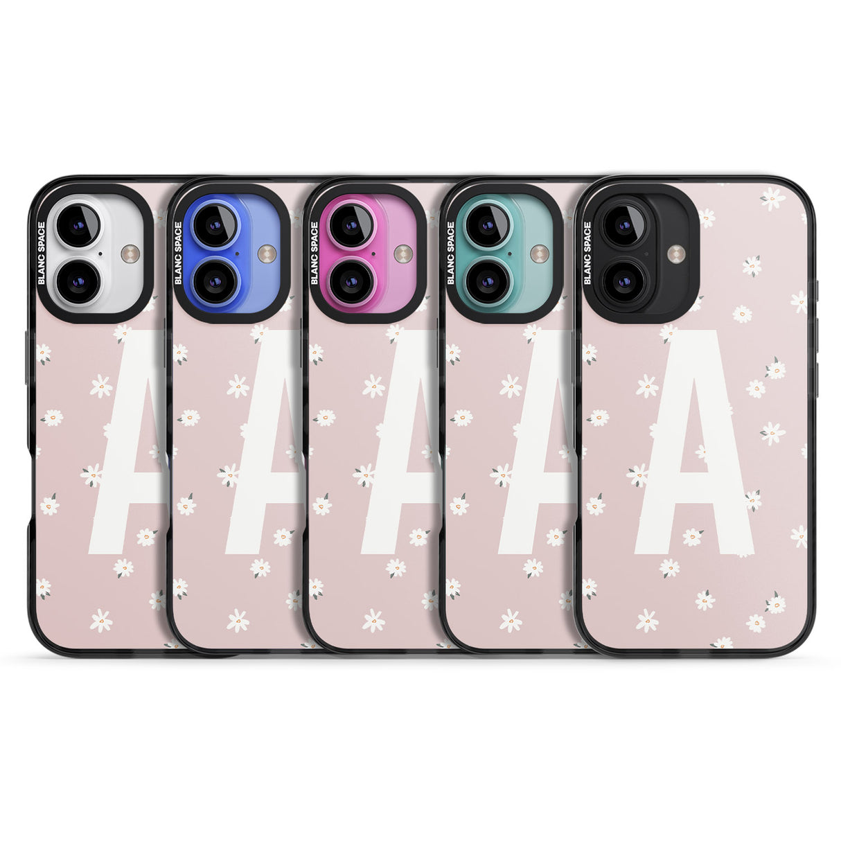 iPhone 16 Pro Max Personalised Pink Daisy Personalised Black Impact Phone Case