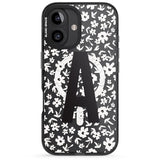 iPhone 16 Pro Max Personalised Floral Pattern Personalised Black Impact Phone Case