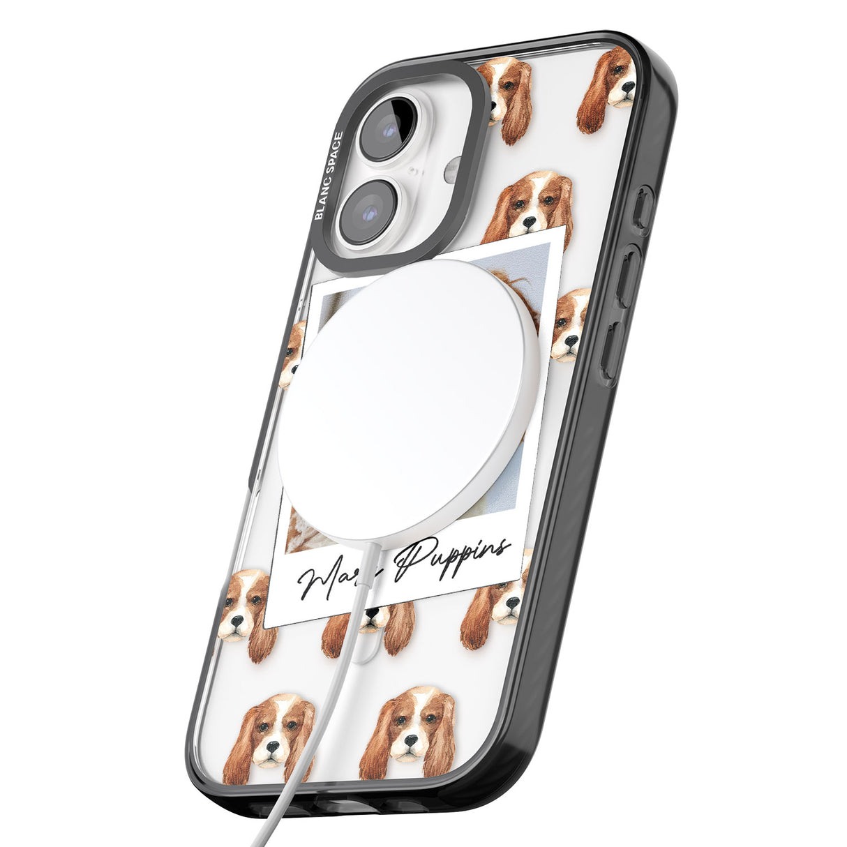 iPhone 16 Pro Max Personalised Cavalier King Charles - Dog Photo Black Impact Phone Case