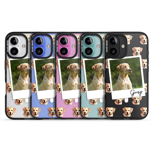 iPhone 16 Pro Max Personalised Labrador, Tan - Dog Photo Black Impact Phone Case