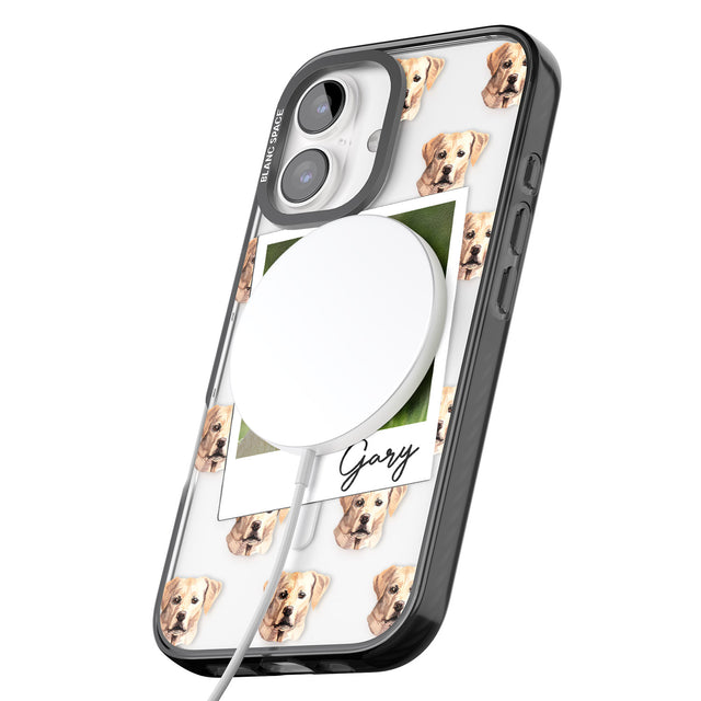 iPhone 16 Pro Max Personalised Labrador, Tan - Dog Photo Black Impact Phone Case