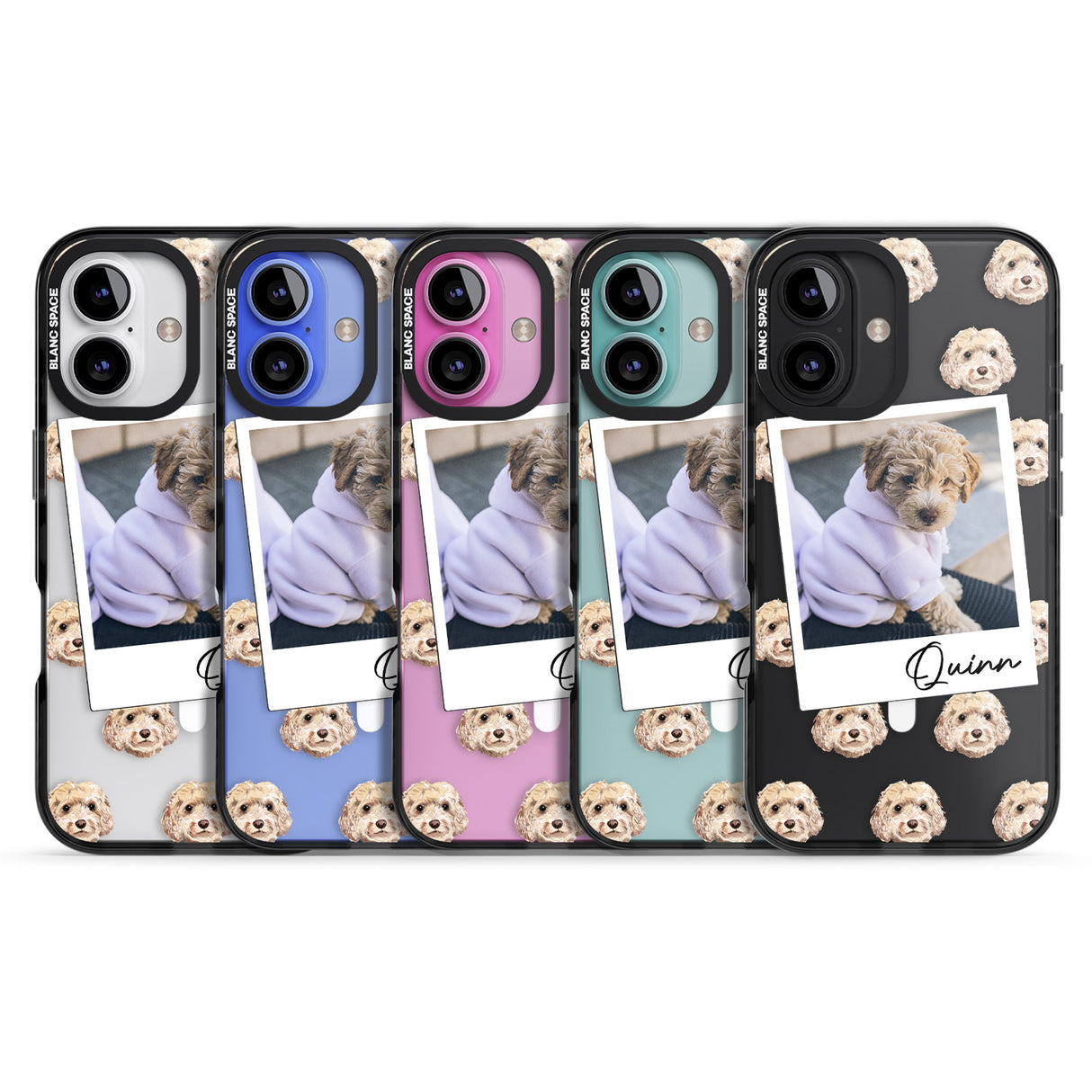 iPhone 16 Pro Max Personalised Cockapoo, Cream - Dog Photo Black Impact Phone Case