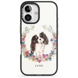 iPhone 16 Pro Max Personalised Tri Coloured King Charles Watercolour Dog Portrait Black Impact Phone Case